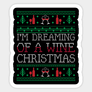 Funny Wine Drinking Xmas Ugly Christmas Sweater Sticker